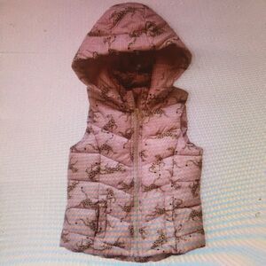 Kids Pink Hooded Puffer Vest